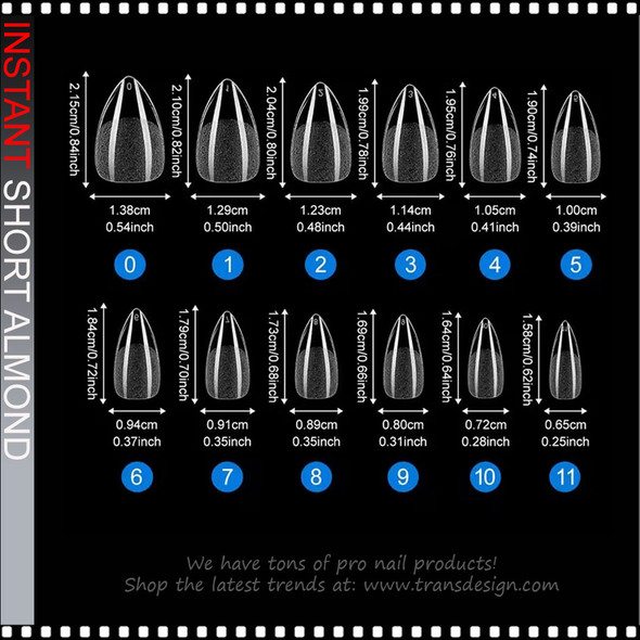 SOFT GEL TIP Almond , Short, Simi-frost, 550 Tips/Case