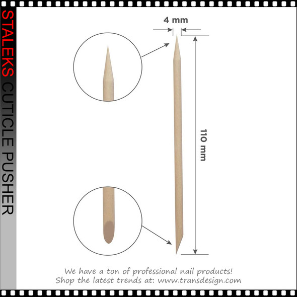 Staleks Pro Orange Wood Stick Cuticle Pusher 100/bag