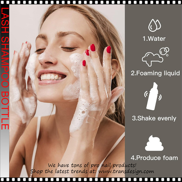 EMPTY Refillable Lash Shampoo Bottles with Pump (Gray)