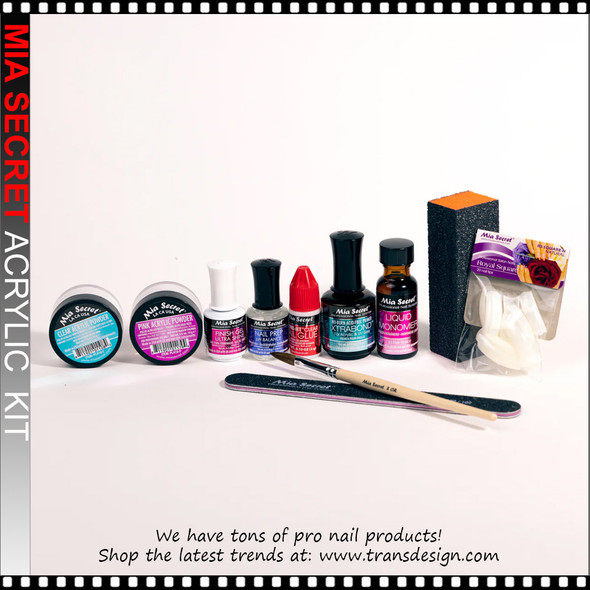 MIA SECRET Clear & Pink Acrylic Powder Kit #KIT-01-PR