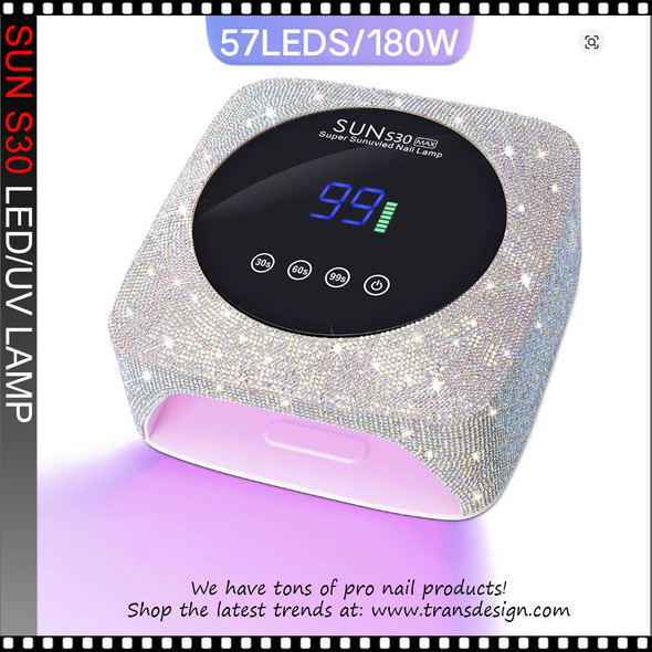 SUN S30 Rechargeable LED Lamp, AB Rhinestone 180 Watt.