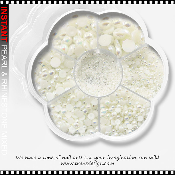 HALF BEAD Beige Pearl, 7 Sizes, 486/Case