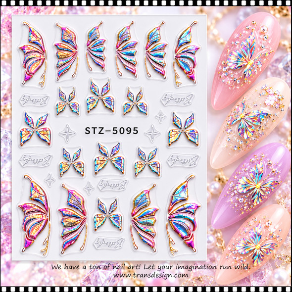 5D NAIL STICKER – HOLOGRAPHIC BUTTERFLY #STZ-5D65