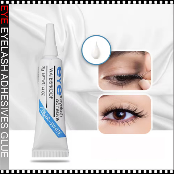 EYE EYELASH Adhesives Waterproof Glue, Clear - White 0.25oz