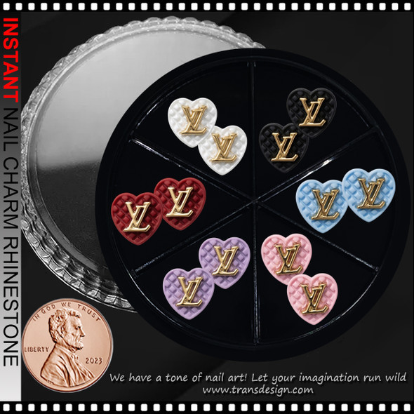 NAIL CHARM RESIN Heart, LOUIS VUITTON Brands Name 12/Case #FF-34
