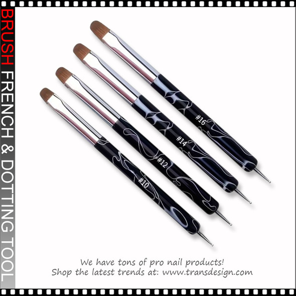FRENCH Brush & Dotting Tool, Black Marble 4/Set