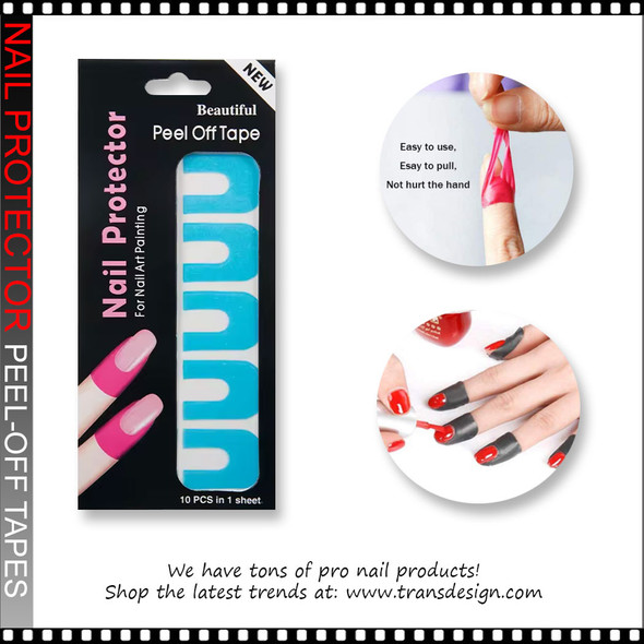 NAIL Protector Disposable Peel-Off Tapes Aqua 10/Pack