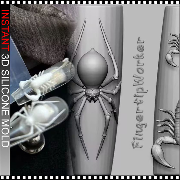 3D SILICONE MOLD Spider & Scorpion Design