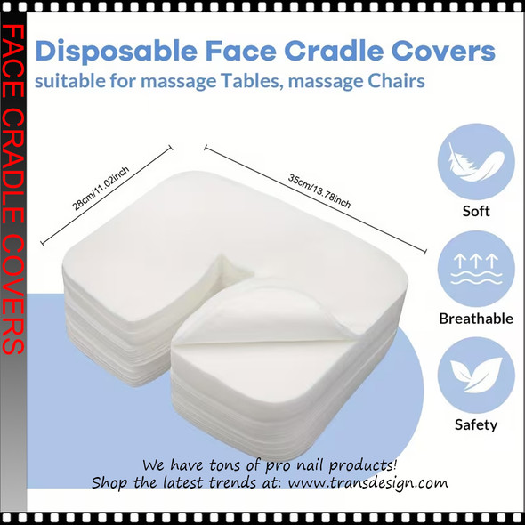 MASSAGE Disposable Face Cradle Covers Soft Non-Woven 200/Pack