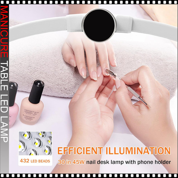 TABLE LED LAMP Half Moon, Phone Holder, 48 Watt, Pink