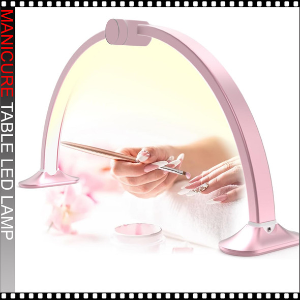 TABLE LED LAMP Half Moon, Phone Holder, 48 Watt, Pink