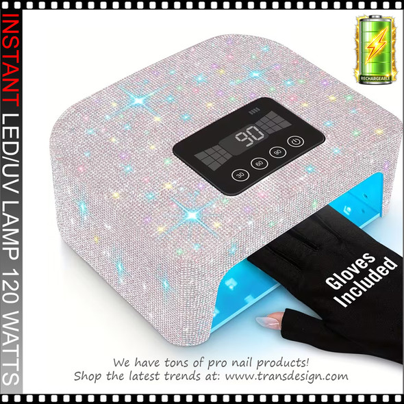 INSTANT L11 LED/UV lamp Rechargeable & Rhinestone AB, 120 Watt, Pink