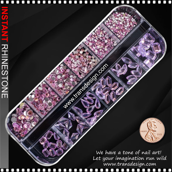 CRYSTAL RHINESTONE Light Purple, Assorted Shape 600/Case 