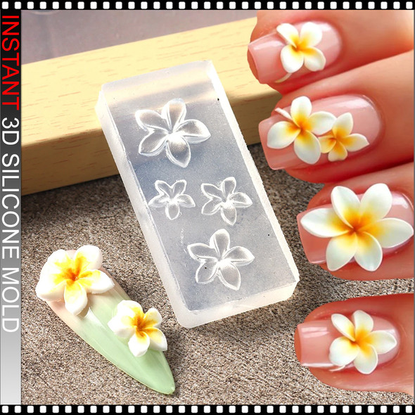 3D SILICONE MOLD Plumeria (Frangipani) Flower Design