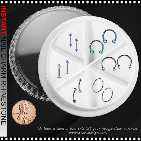 NAIL CHARM & TONGUE Stainless Steel Punk Style Barbell 12/Case #4