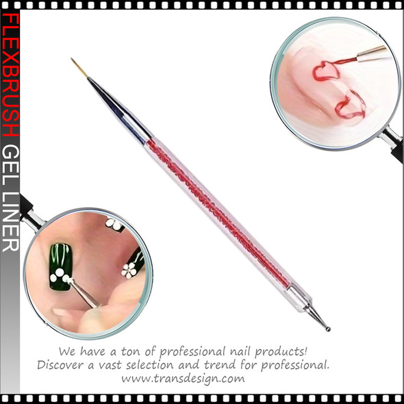 FLEXBRUSH Dotting Tool & Nail Art, Gel Liner 0.43"