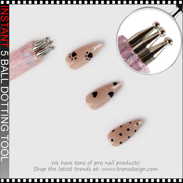 DOTTING PEN 5 Ball Sizes, Flower Tool, Pink