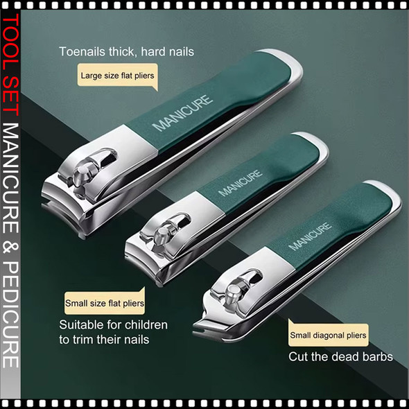 NAIL CLIPPER Stainless Steel 4/Set with Storage Case