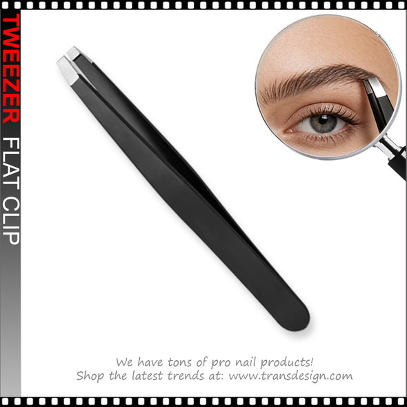 TWEEZER Eyebrow Stainless Steel Flat Clip