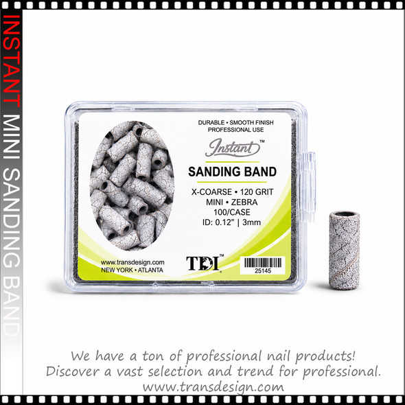 INSTANT SANDING BAND Mini 3mm Dia. Zebra, Coarse 120 Grit 100/Case