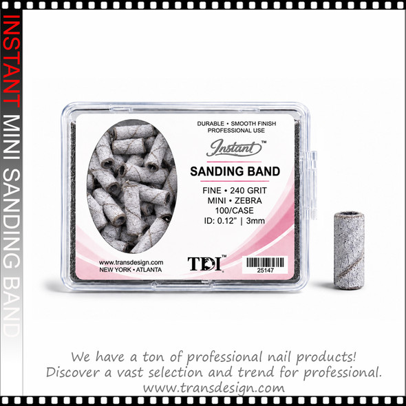 INSTANT SANDING BAND Mini 3mm Dia. Zebra, Fine 240 Grit 100/Case