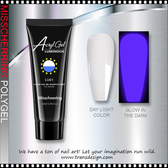 MISSCHEERING Polygel Luminous, White to Blue #LU01