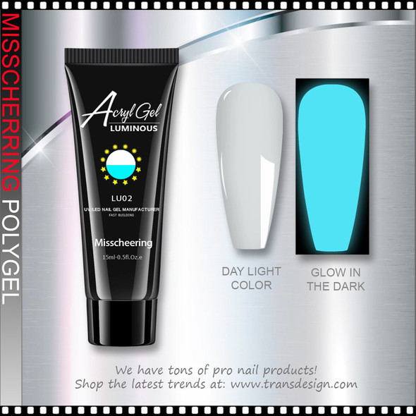 MISSCHEERING Polygel Luminous, White to Aqua #LU02