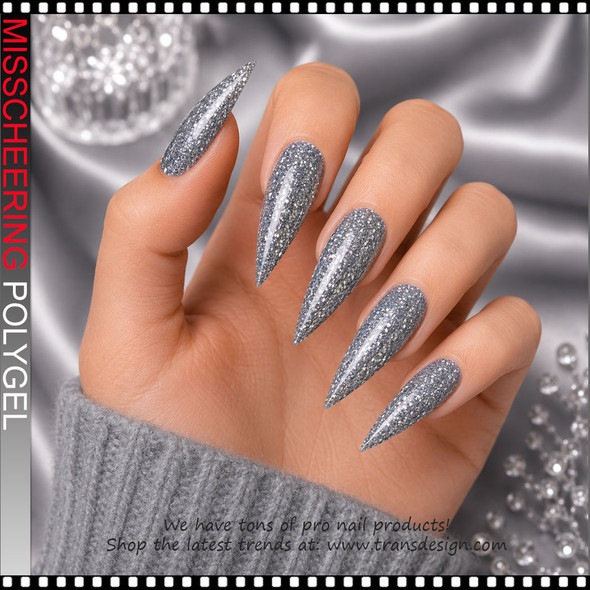 MISSCHEERING POLYGEL Glitter, Silver Gray #008