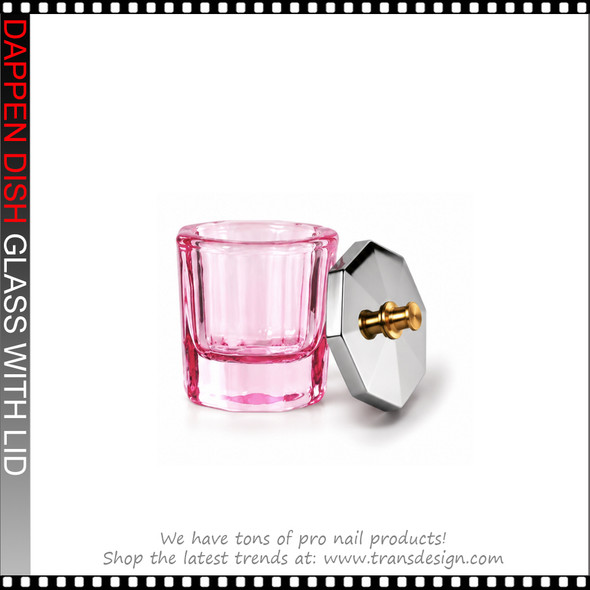 Dappen Dish Glass with Lid, Pink