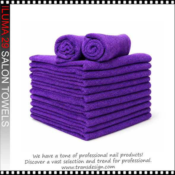 ILUMA 29 Salon Towels Bright Purple 16"x29", 12/Pack
