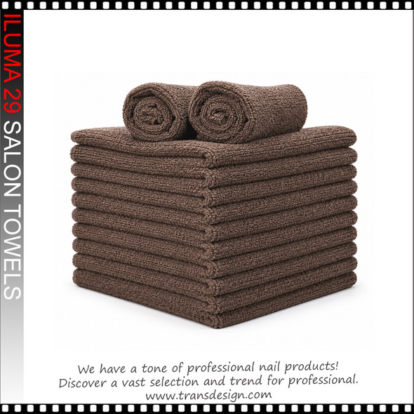 ILUMA 29 Salon Towels Brown 16"x29", 12/Pack