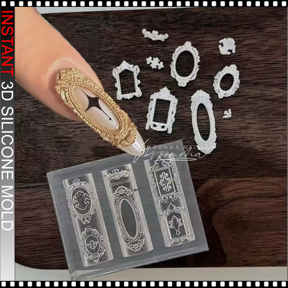 3D SILICONE MOLD Frame, Picture frame Design