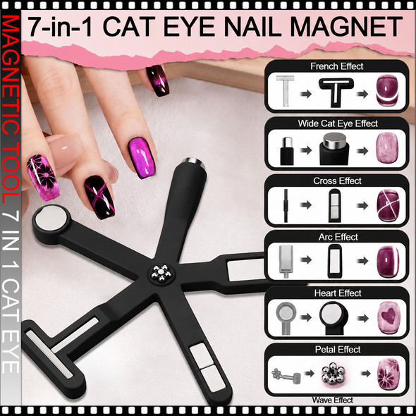 MAGNETIC TOOL 7-in-1 Multi-Functional Cat Eye, Black