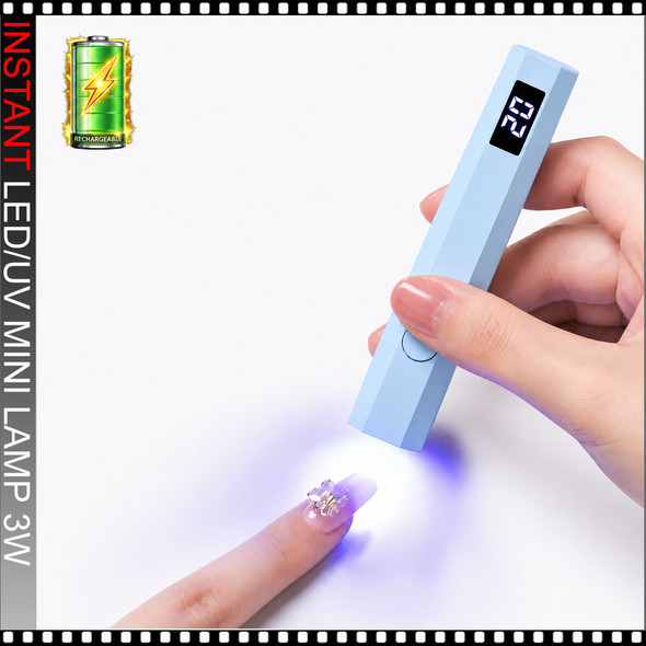 LED/UV MINI LAMP Rechargeable 3 Watts, Blue