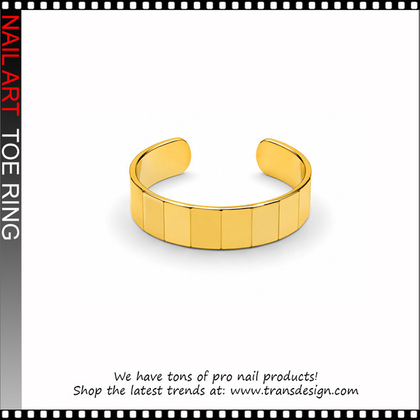 Adjustable Gold cuff with panel Toe Ring #11433
