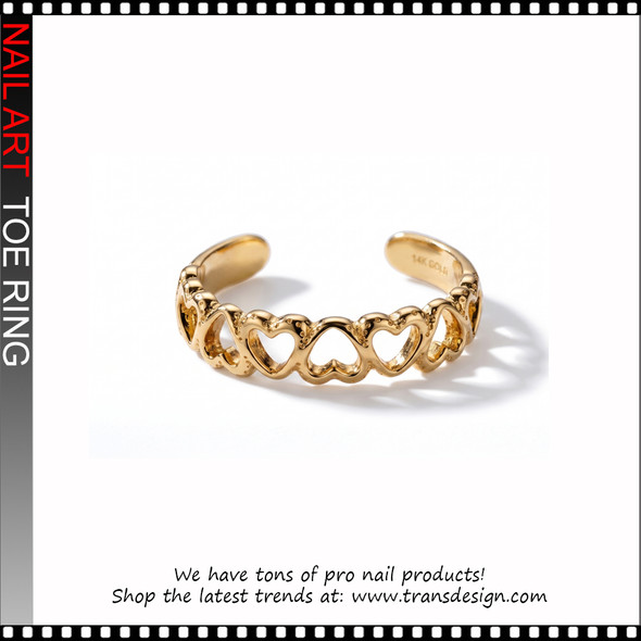 Adjustable Gold Cutout Heart Toe Ring #11435