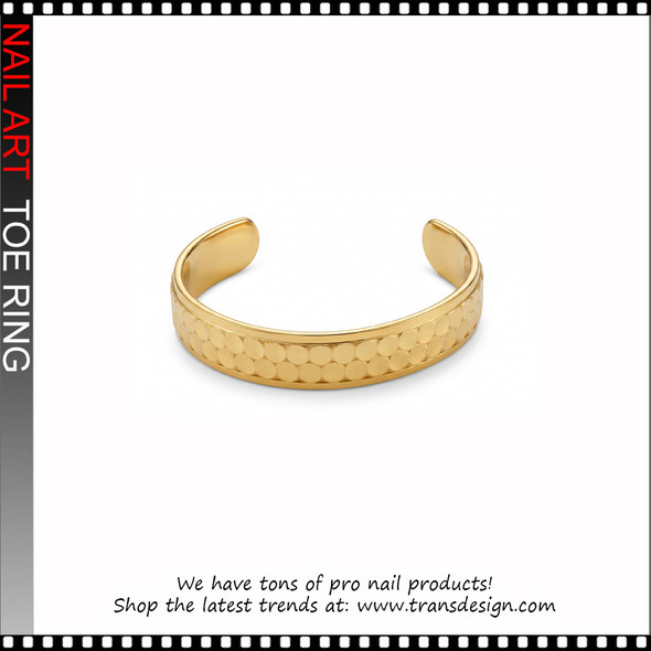 Adjustable Gold Hammered/Textured Cuff Toe Ring #11438