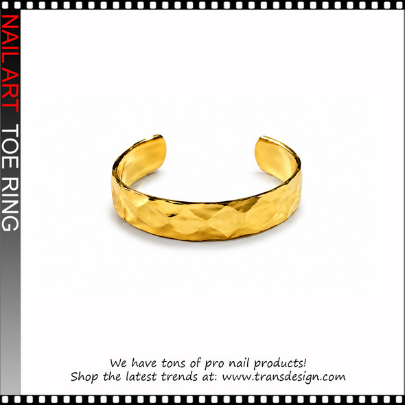 Adjustable Golden hammered cuff Toe Ring #11439