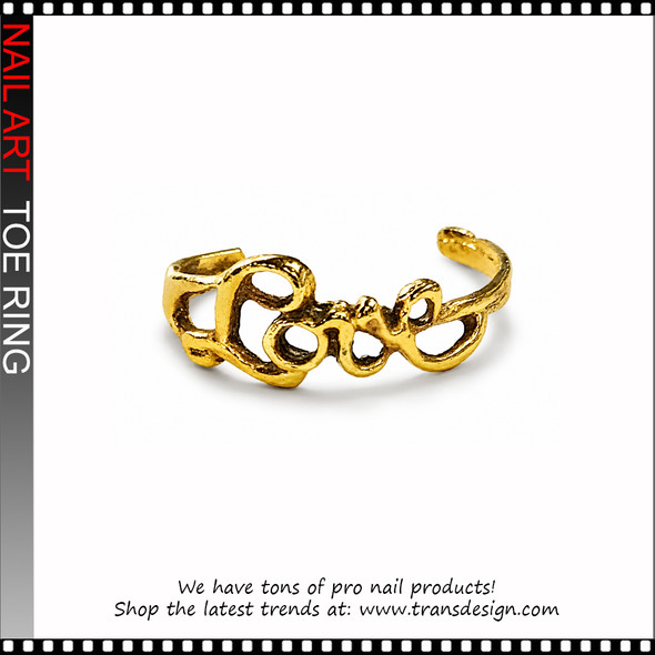 Adjustable Gold "love" cuff Toe Ring #11440