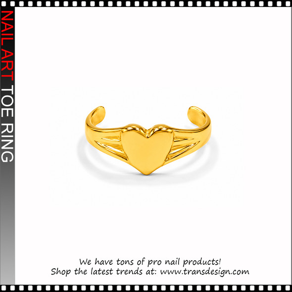 Adjustable Golden heart-shaped cuff Toe Ring #11449