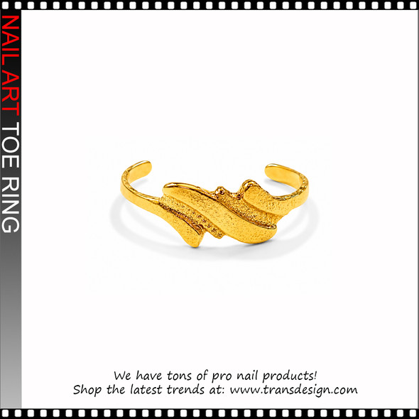 Adjustable Gold Wave Cuff Toe Ring #11450