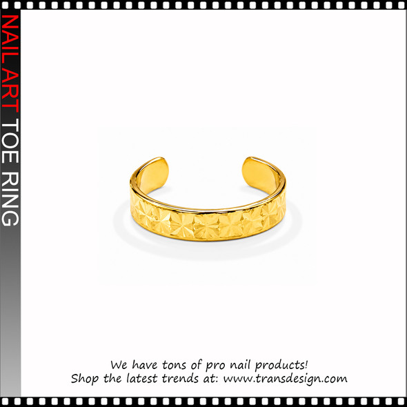 Adjustable Gold Starburst Diamond Cut Cuff Toe Ring #11459