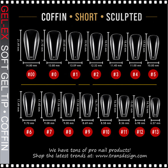 GEL-EX Coffin, Short, Sculpted 600/Case