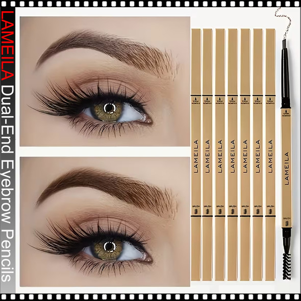 LAMEILA Dual-End Eyebrow Pencils (With Eyebrow Brush) 8/Set