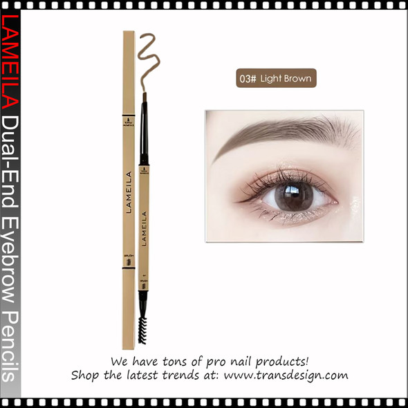 LAMEILA Dual-End Eyebrow Pencils (With Eyebrow Brush) Light Brown