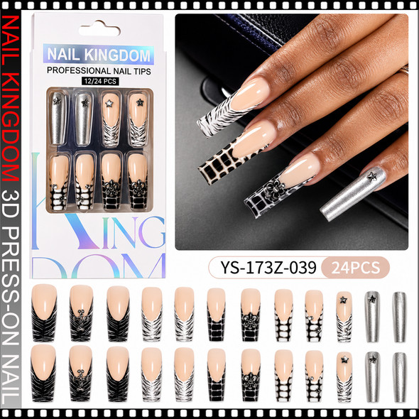 NAIL KINGDOM Long Coffin Press On Nails 24/Pack
