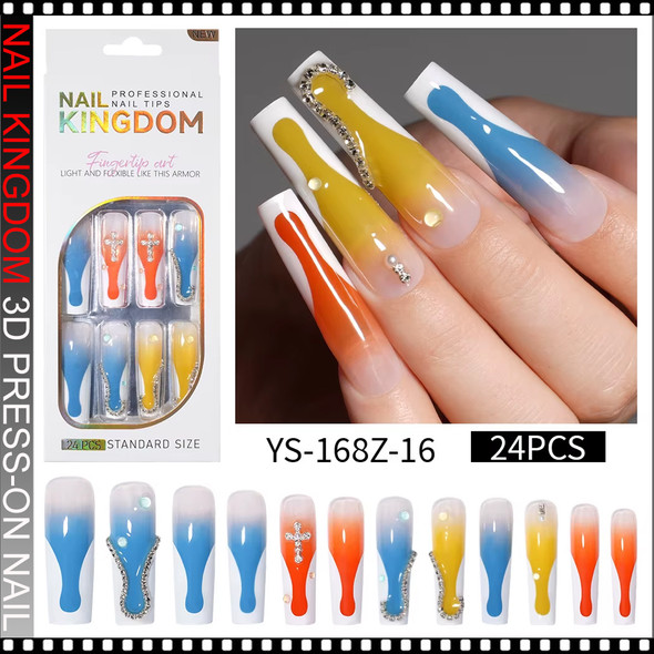 NAIL KINGDOM Colorful Drip Art Press-On Nails 24/Pack