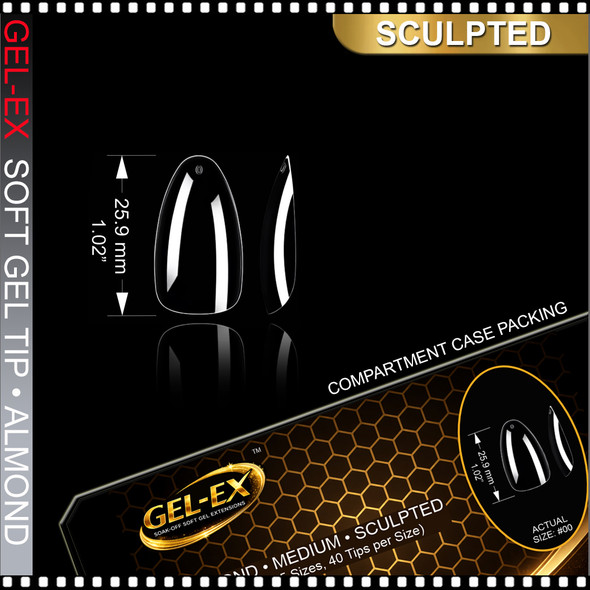 GEL-EX Almond, Medium, Sculpted 600/Case