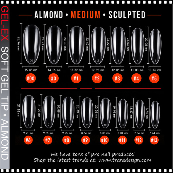 GEL-EX Almond, Medium, Sculpted 600/Case