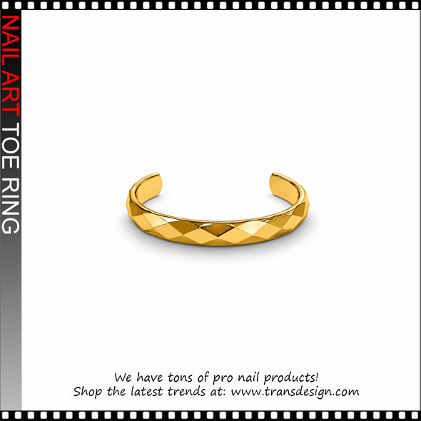 Adjustable Gold Multi-Angle Diamond Pattern Toe Ring #11469